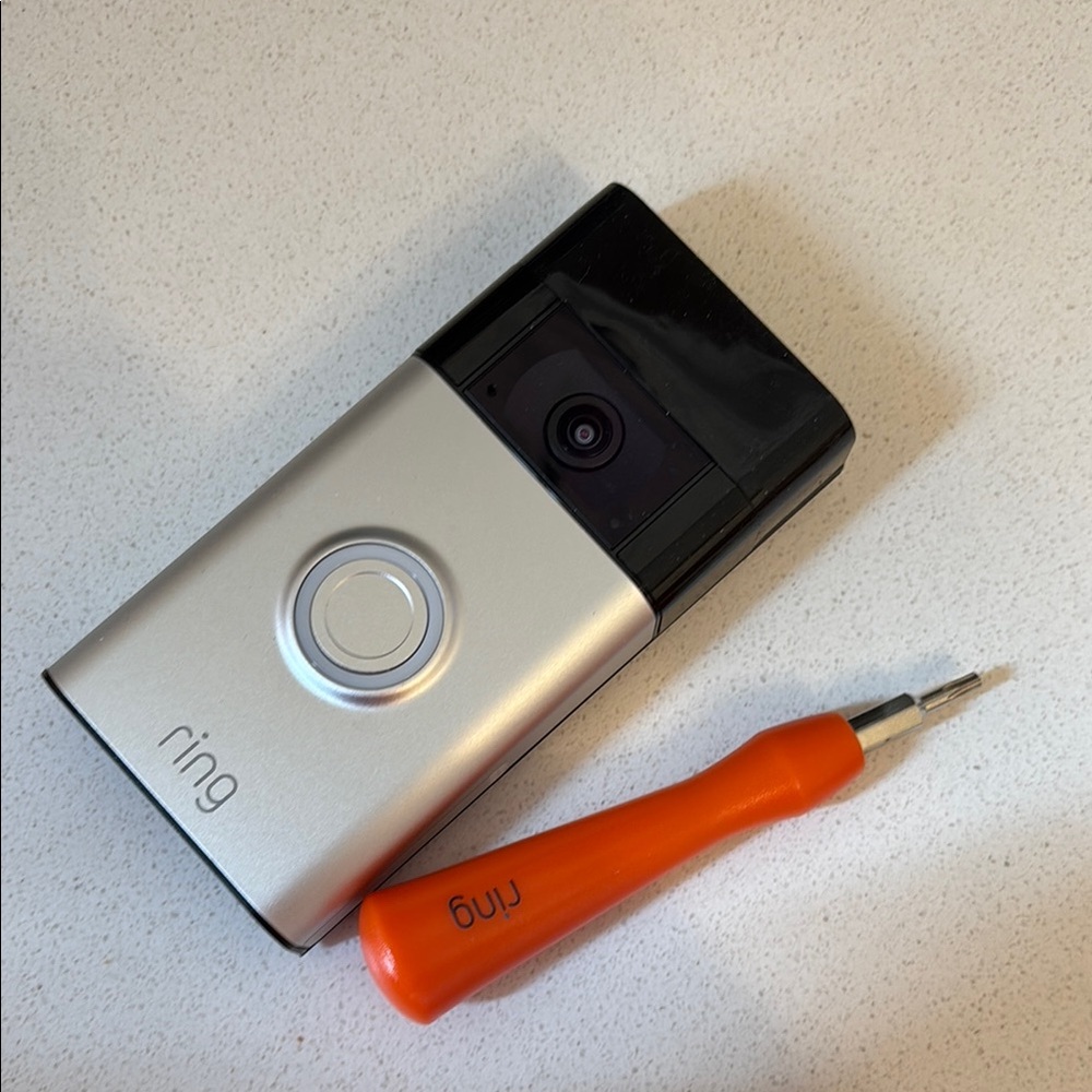 Ring Silver and Black Video Doorbell